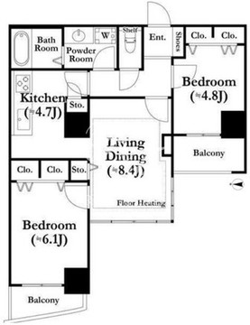 河田町ガーデン 2-701 間取り図