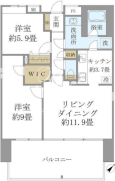 ＳＳ．ＦＬＡＴ神楽坂サウス 1401 間取り図