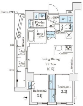 アジールコート山手動坂 201 間取り図