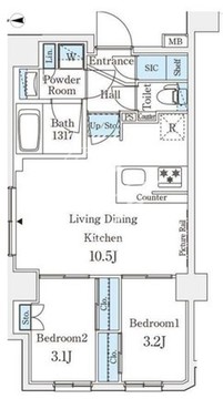 アジールコート山手動坂 801 間取り図