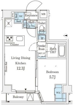 アジールコート山手動坂 203 間取り図