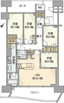 晴海フラッグ SEA-A-1505 間取り図
