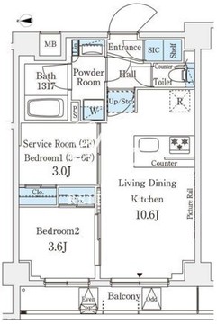 アジールコート山手動坂 504 間取り図
