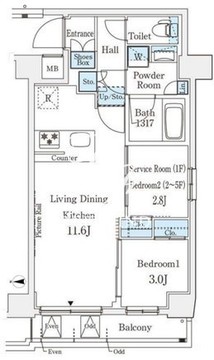 アジールコート山手動坂 309 間取り図