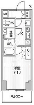 コンフォリア・リヴ千住 404 間取り図