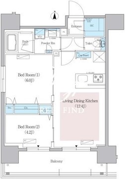 アーバネックス蔵前レジデンス 1202 間取り図