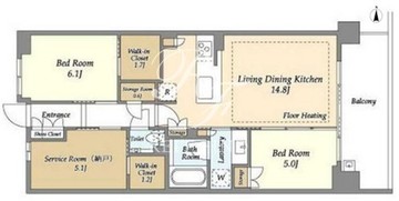 ドゥーエ町屋 511 間取り図