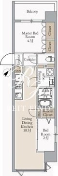 JMFレジデンス蔵前二丁目 1303 間取り図