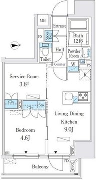 ジオエント本郷三丁目 905 間取り図