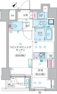ジェノヴィア椎名町 201 間取り図
