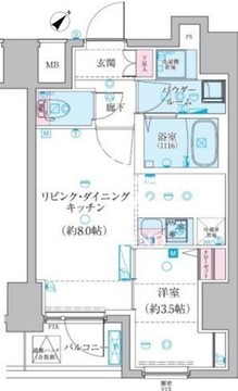 ジェノヴィア椎名町 401 間取り図