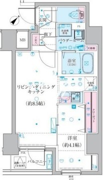 ジェノヴィア椎名町 1001 間取り図