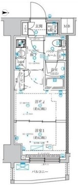 スパシエ蒲田グランドタワー 1403 間取り図