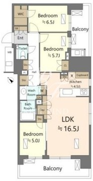 晴海フラッグ PARK-B-9階86.53m2 間取り図