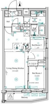 アンベリール墨田2 104 間取り図
