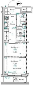 アンベリール墨田2 202 間取り図