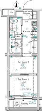 アンベリール墨田2 406 間取り図