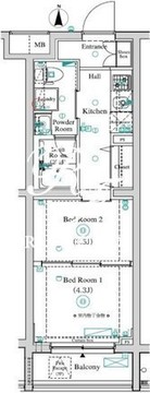 アンベリール墨田2 206 間取り図