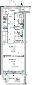 アンベリール墨田2 405 間取り図