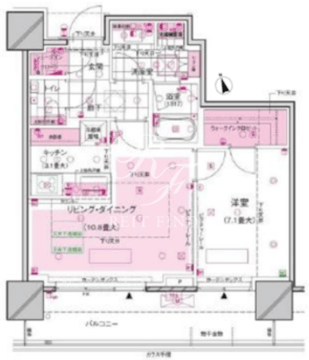 ブランズ渋谷桜丘 20階52.07㎡ 間取り図