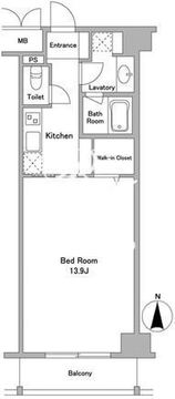 ラクラス麻布十番 705 間取り図