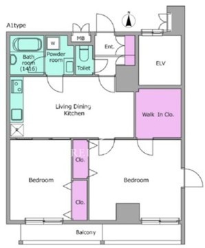 パークフラッツ西早稲田 705 間取り図