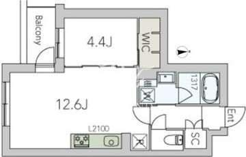 オースクエア豪徳寺 203 間取り図