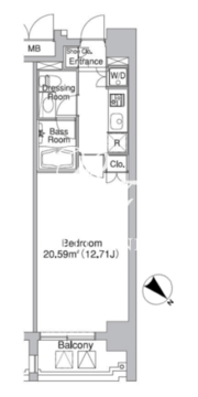レジディア市ヶ谷2 405 間取り図