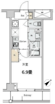 カスタリア本駒込 205 間取り図