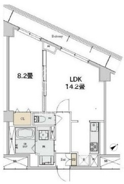 カスタリア本駒込 412 間取り図