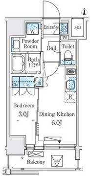 シーズンフラッツ大森北 602 間取り図