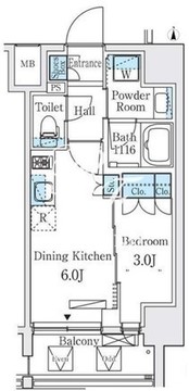 シーズンフラッツ大森北 303 間取り図