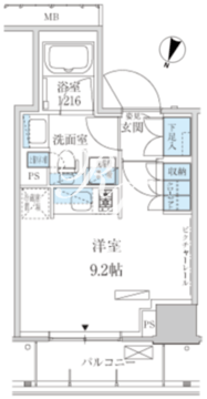 パークアクシス赤坂見附 1107 間取り図