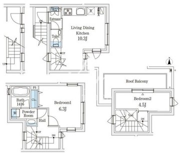 アグレシオテラス恵比寿 206 間取り図