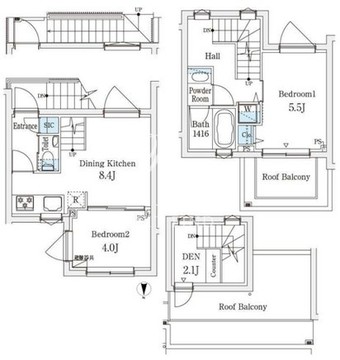 アグレシオテラス恵比寿 210 間取り図