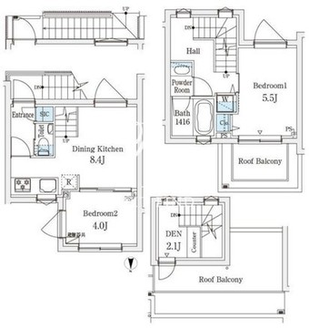 アグレシオテラス恵比寿 209 間取り図