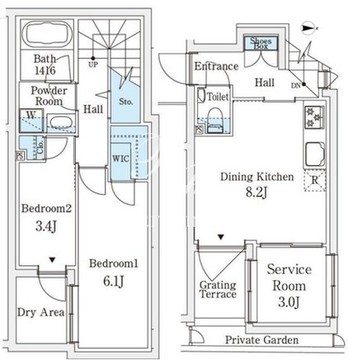 アグレシオテラス恵比寿 107 間取り図