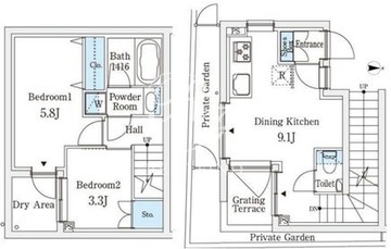 アグレシオテラス恵比寿 101 間取り図