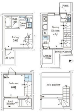アグレシオテラス恵比寿 103 間取り図