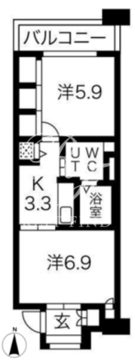 シティコート目黒 3-211 間取り図