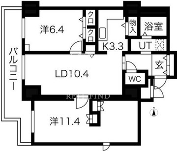 シティコート目黒 4-804 間取り図