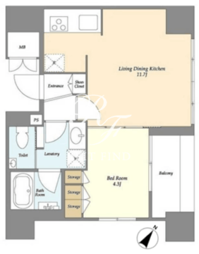 ルジェンテ文京東大前 1002 間取り図