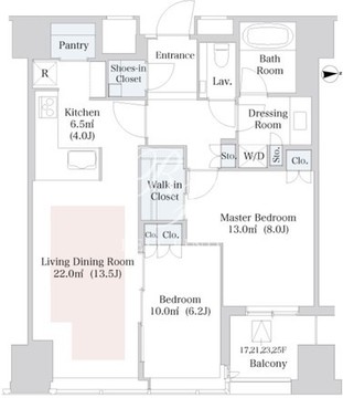 セントラルパークタワー・ラ・トゥール新宿 2220 間取り図