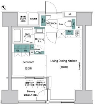 ザ・パークハビオ人形町レジデンス 1104 間取り図