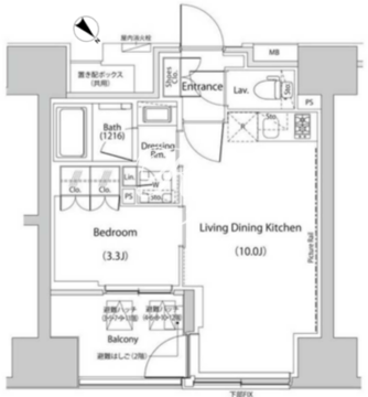 ザ・パークハビオ人形町レジデンス 1202 間取り図