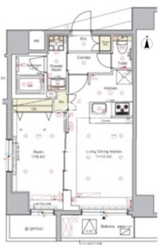 シーフォルム三ノ輪 401 間取り図