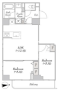 ルミーク浅草 1401 間取り図