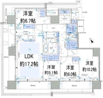 晴海フラッグ SEA-A-601 間取り図