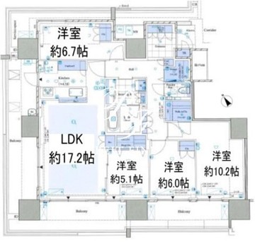 晴海フラッグ SEA-A-1001 間取り図
