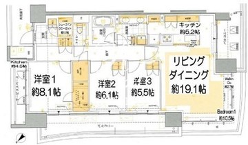晴海フラッグ SUN-A-608 間取り図